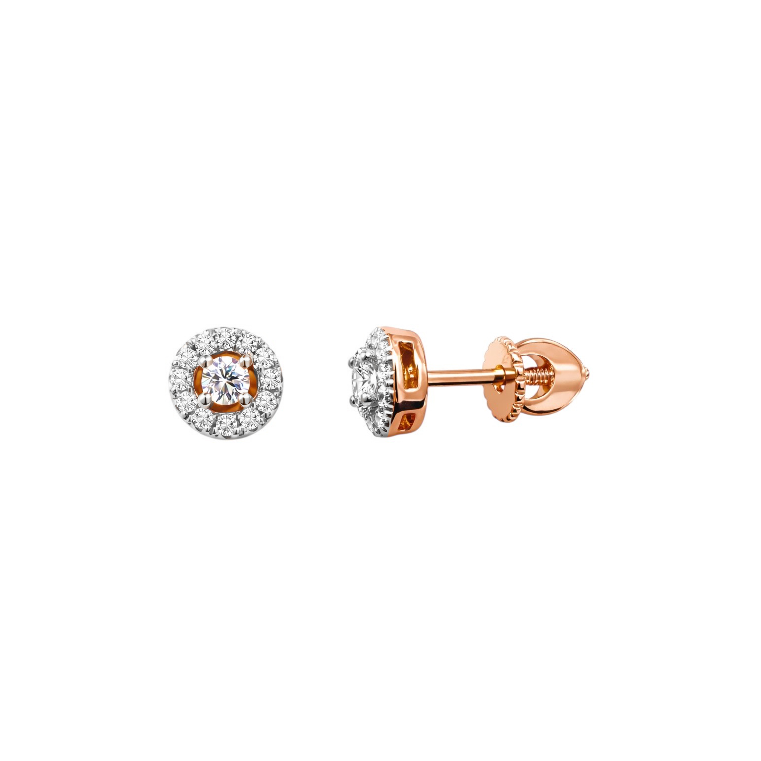 Rose Gold Earrings With Diamonds