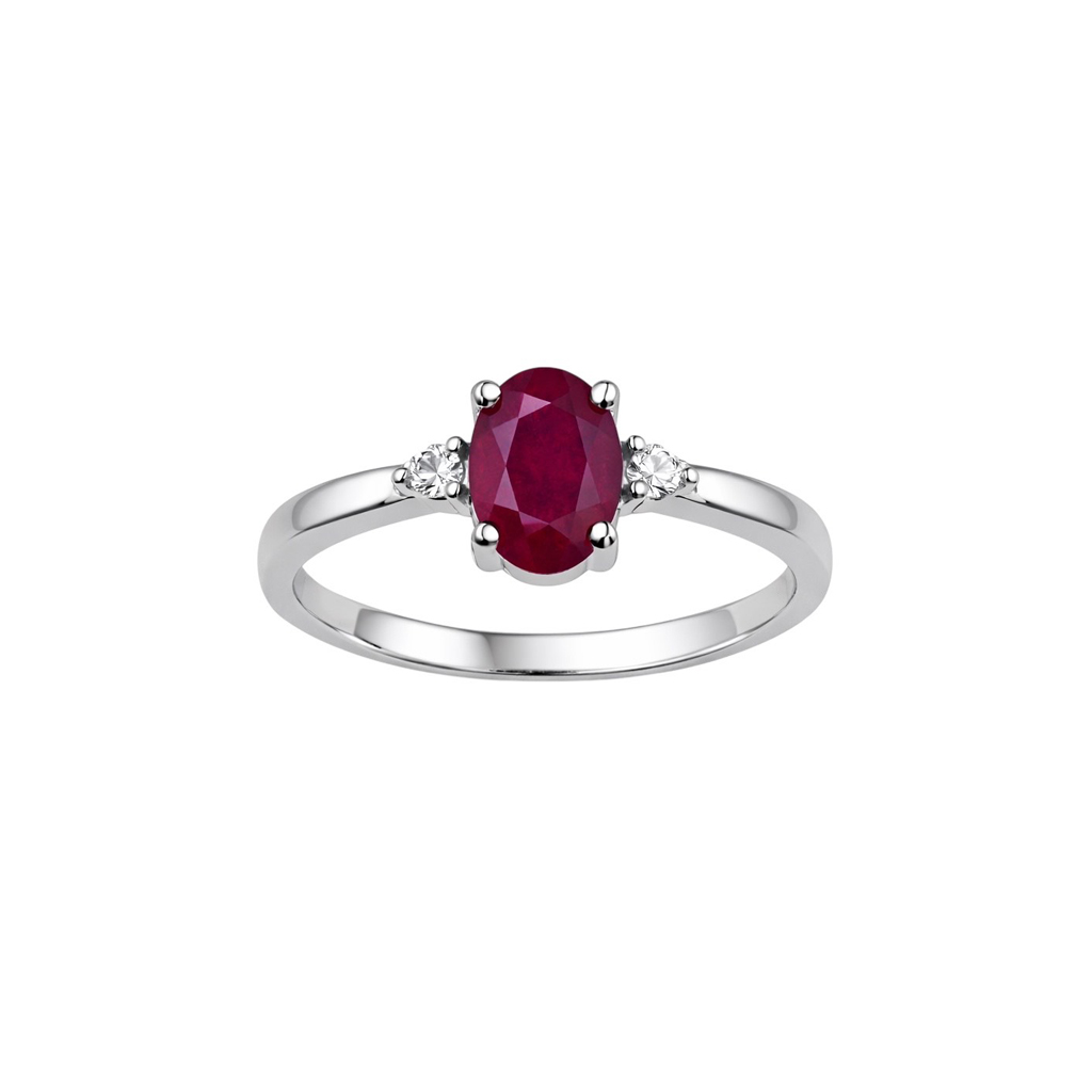 Sterling silver ring with ruby