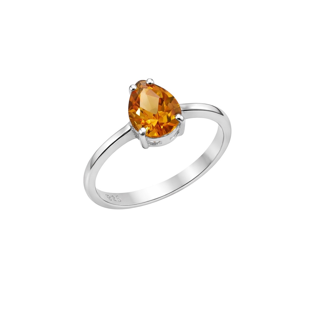 Sterling silver ring with citrine