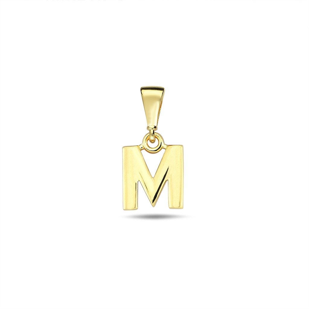 Yellow gold pendant - initial (letter) M