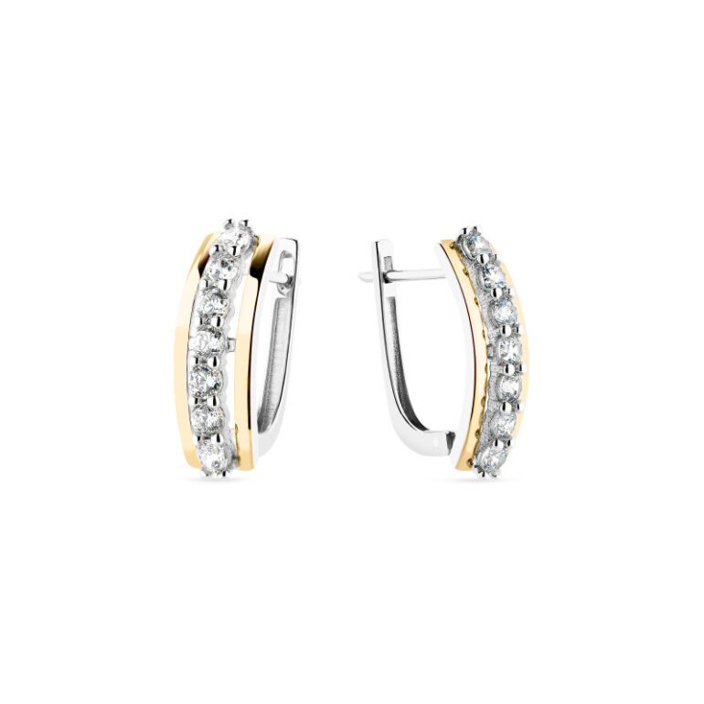 Auksu Dengti Sidabriniai Auskarai Su Cirkoniais