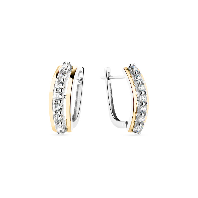 Auksu dengti sidabriniai auskarai su cirkoniais