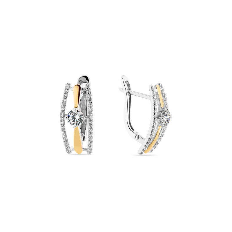 Gold plated sterling silver earrings with cubic zirconia