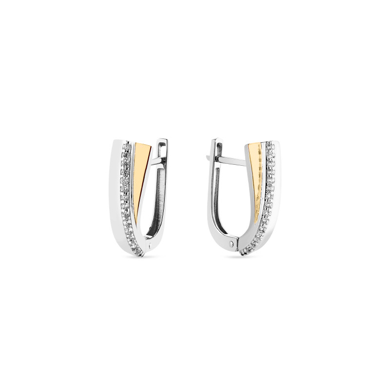 Gold plated sterling silver earrings with cubic zirconia
