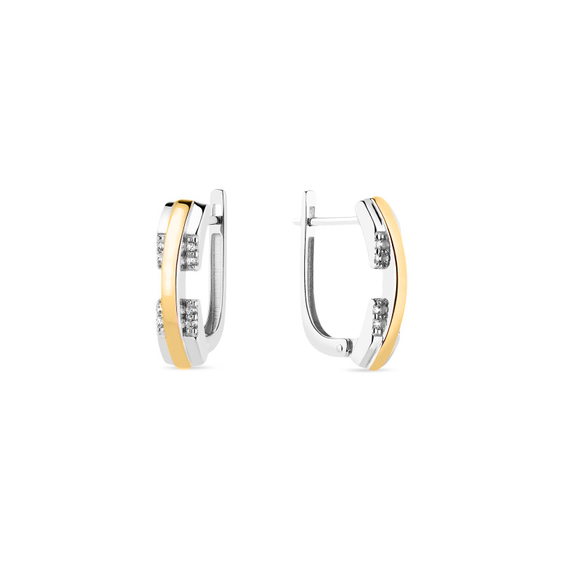 Gold plated sterling silver earrings with cubic zirconia