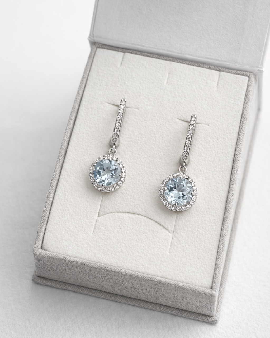 Sterling Silver Earrings With Topaz