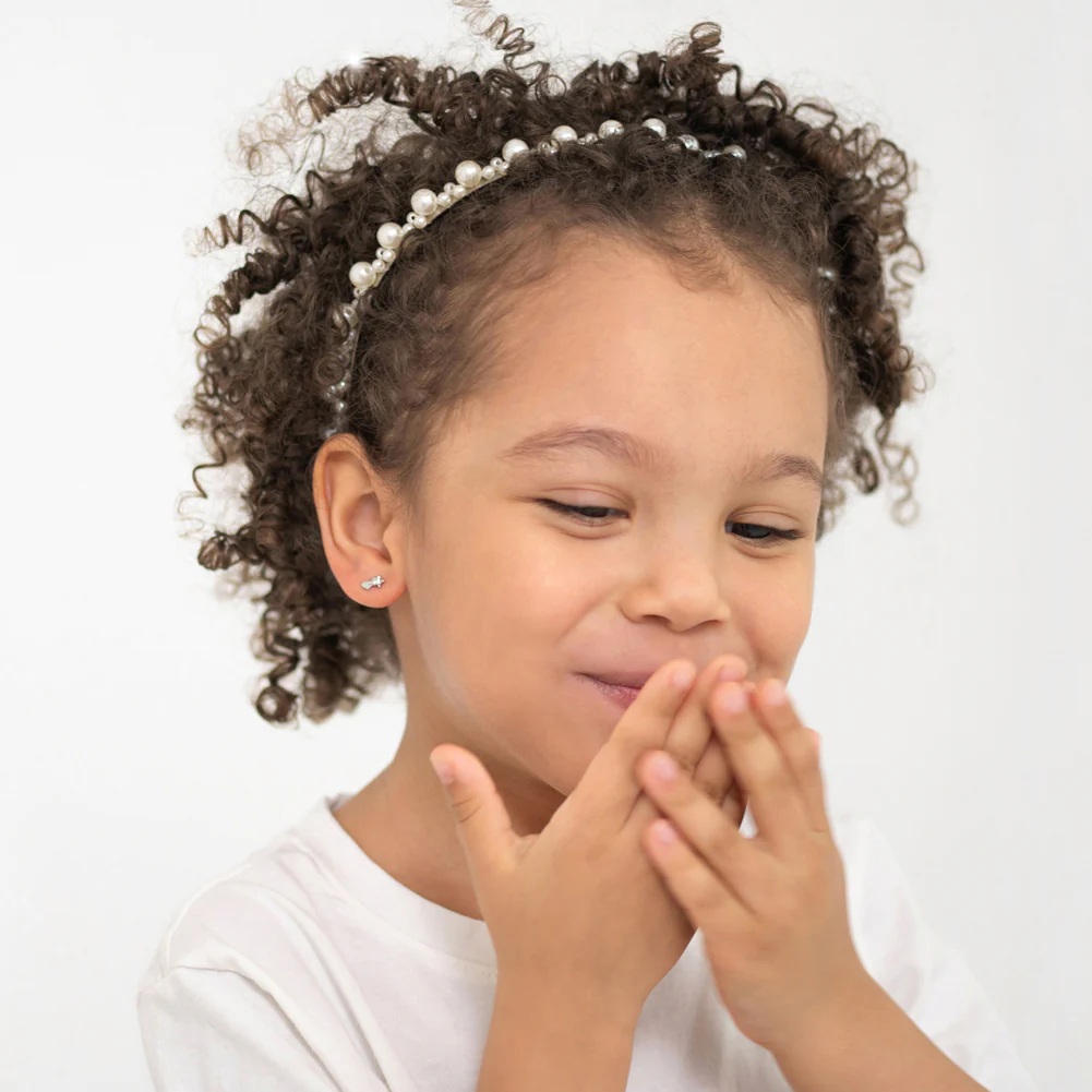 Vaikiški sidabriniai auskarai žvaigždutės