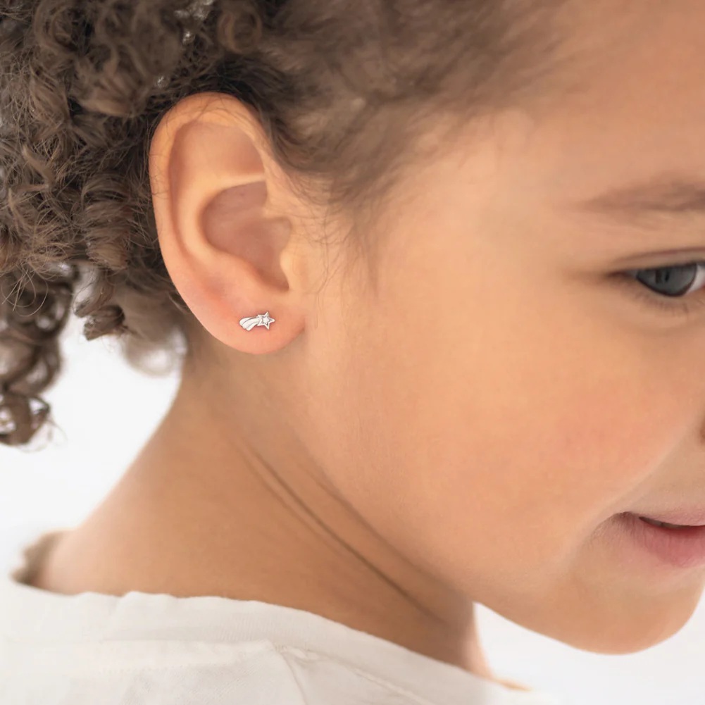 Vaikiški sidabriniai auskarai žvaigždutės