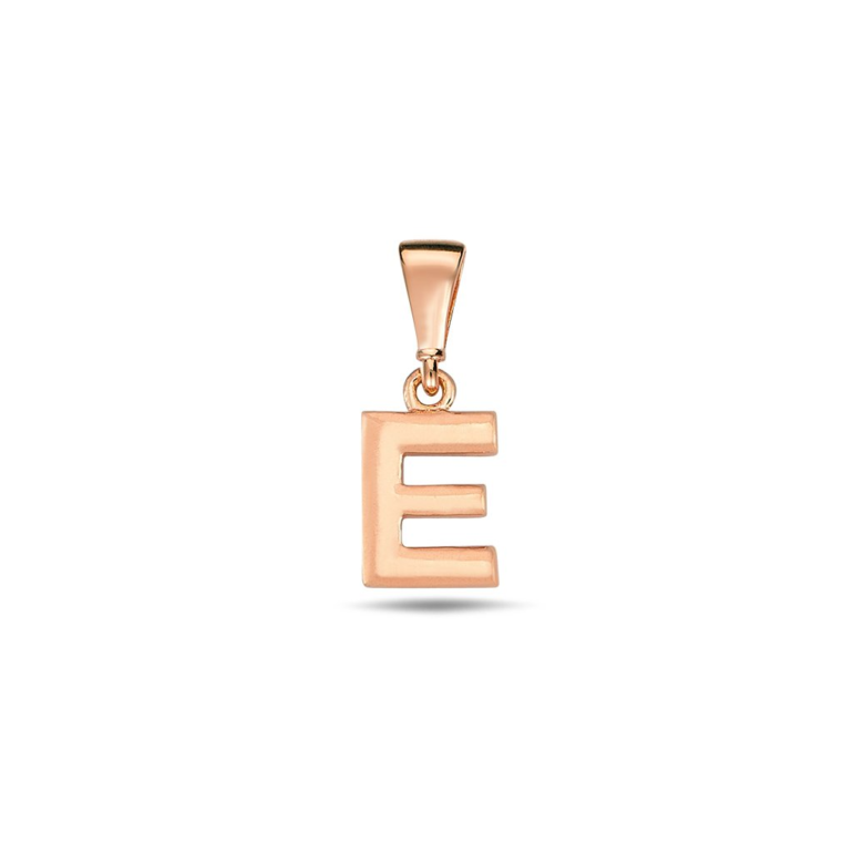 Rose Gold Pendant - Initial E