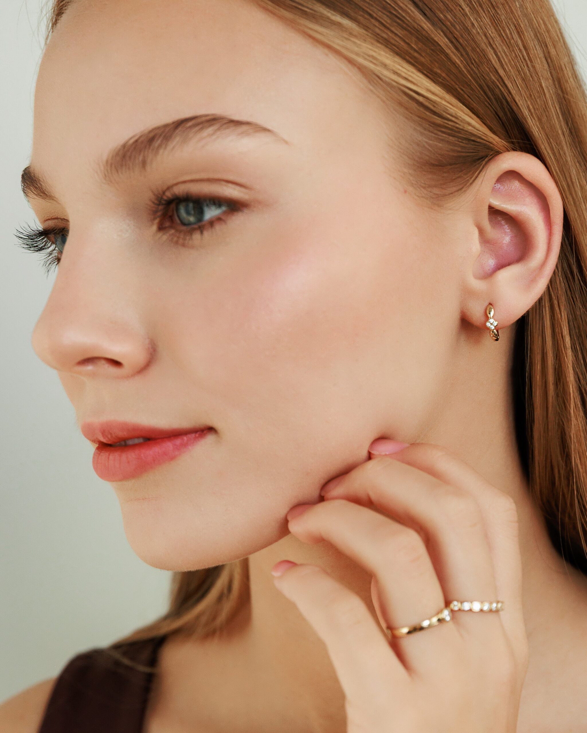 Auksiniai Auskarai Su Cirkoniais - Rinkutės