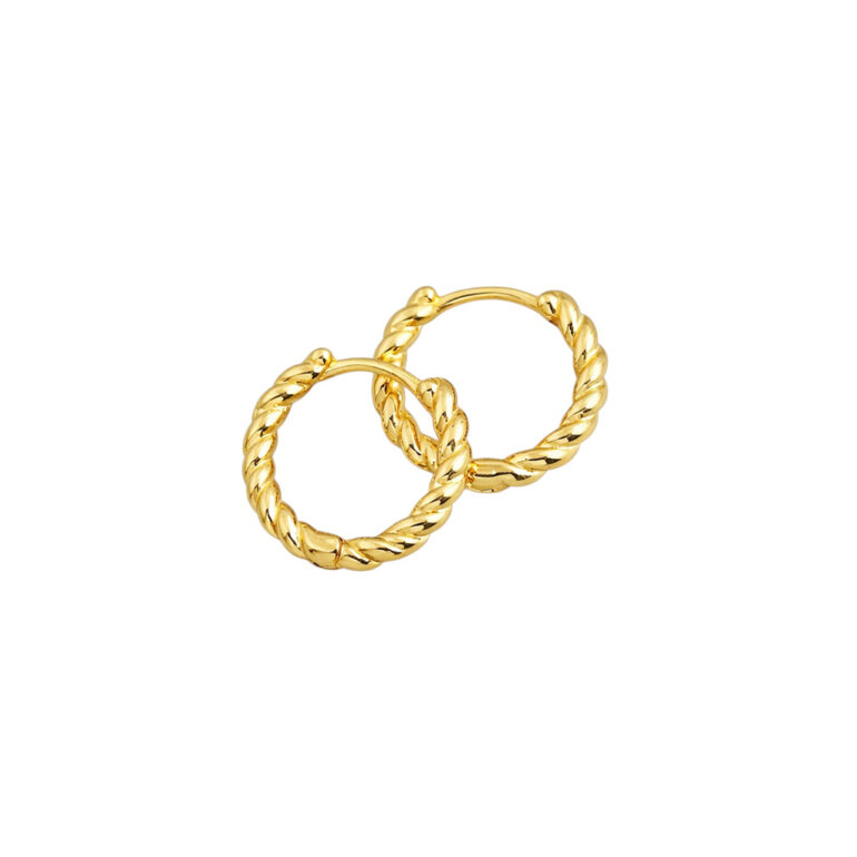 Gold Plated Sterling Silver Hoop Earrings
