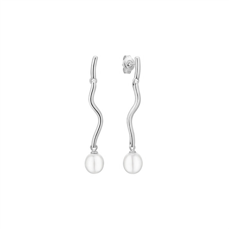 Sidabriniai Auskarai Su Perlais