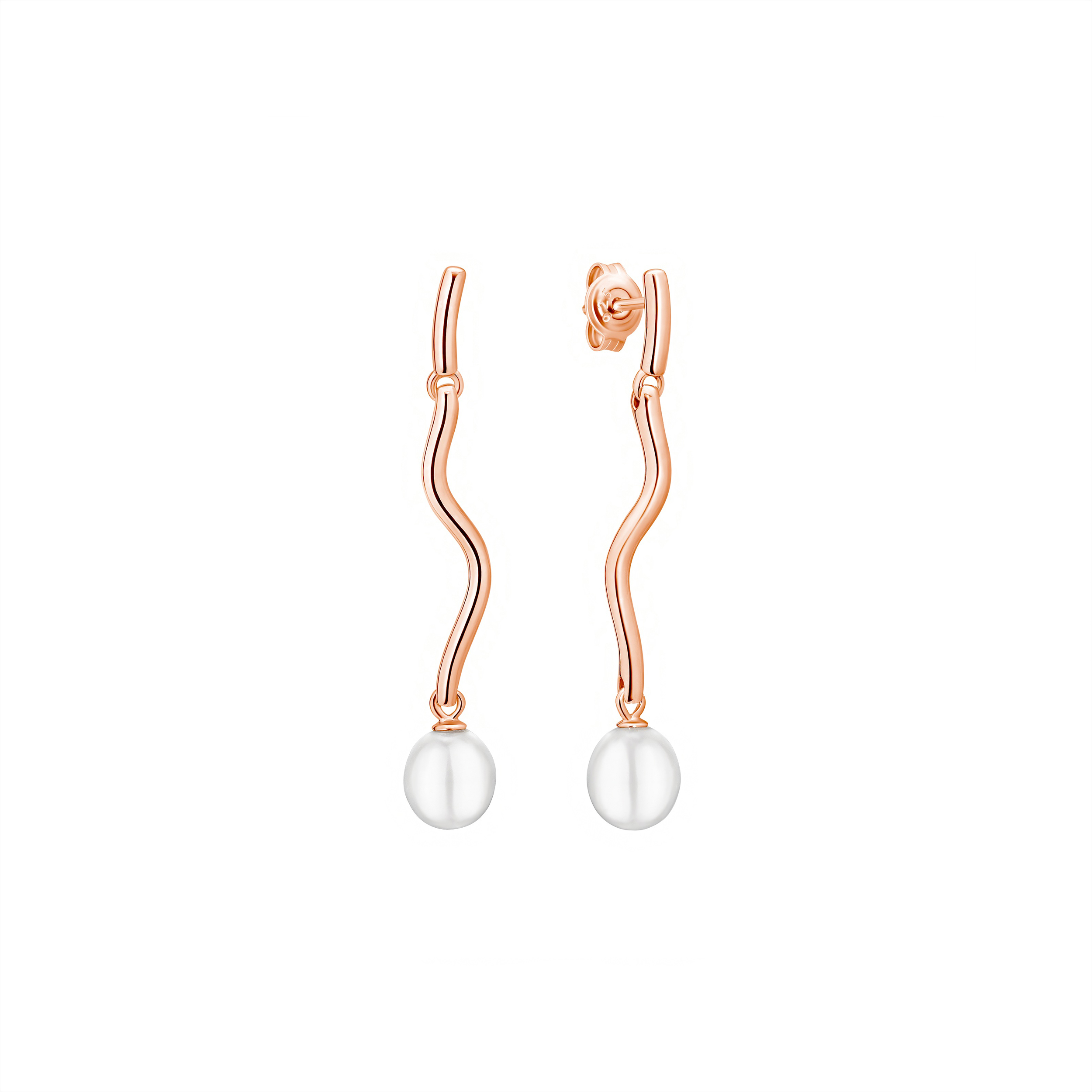 Paauksuoti sidabriniai auskarai su natūraliais gėlavandeniais perlais