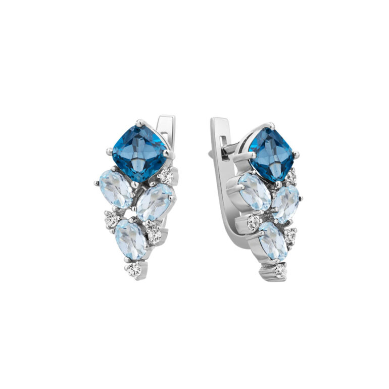 Sterling Silver Earrings With Topaz