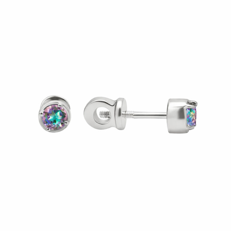 Sterling Silver Earrings With Mystic Topaz