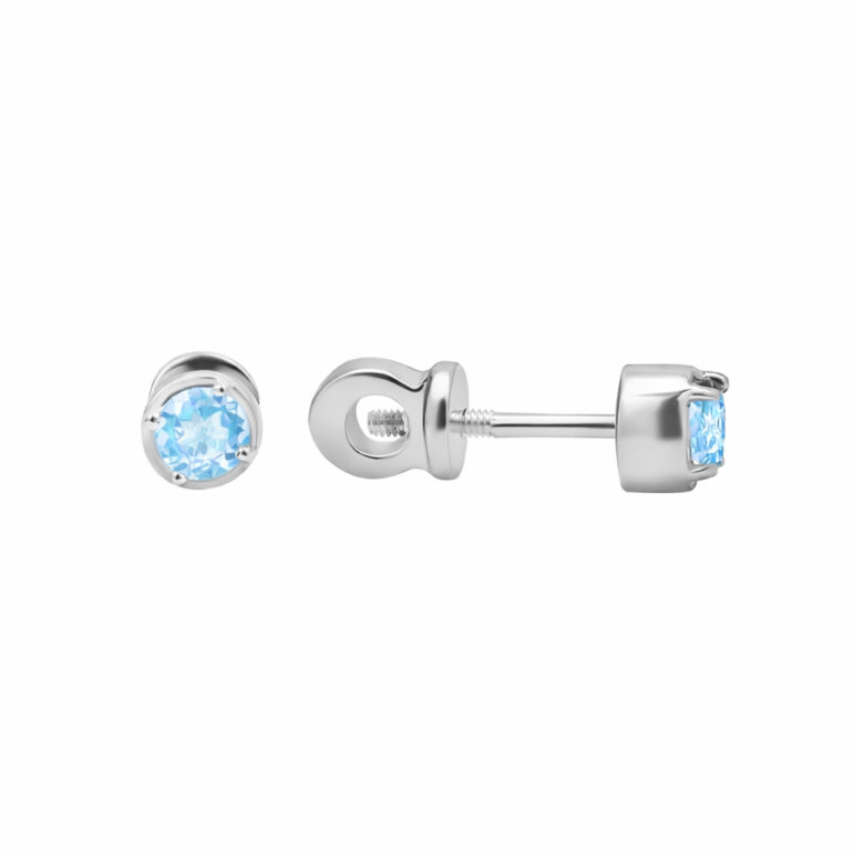 Sterling Silver Earrings With Topaz