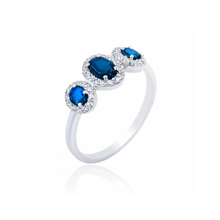 Sterling Silver Silver Ring With London Blue Topaz