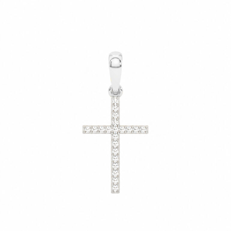 White Gold Cross Pendant With Diamonds