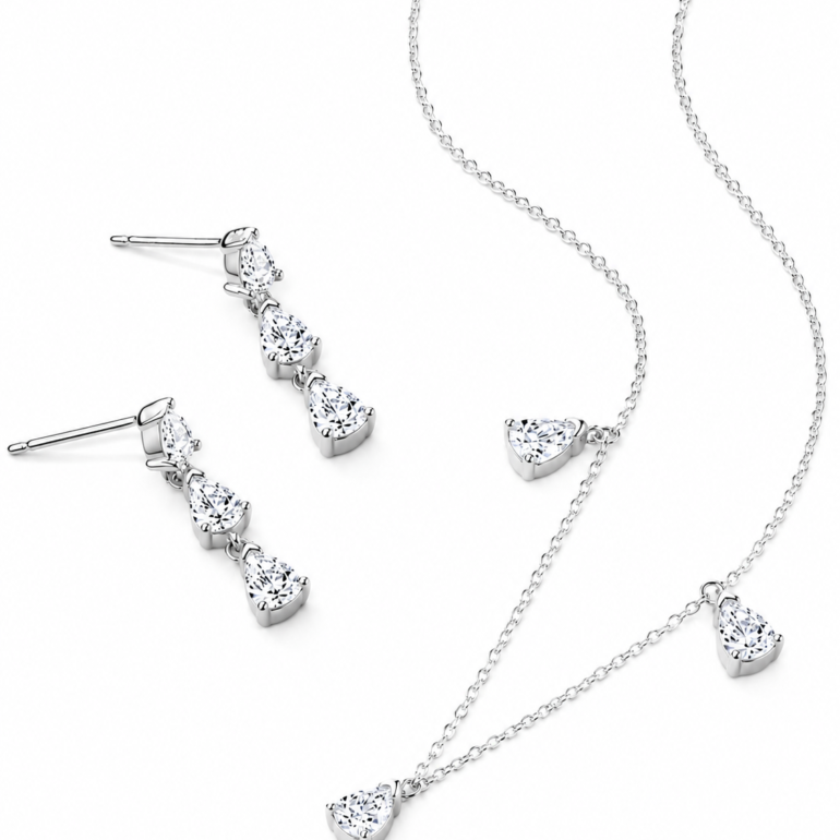 Sterling Silver Earrings With Cubic Zirconia