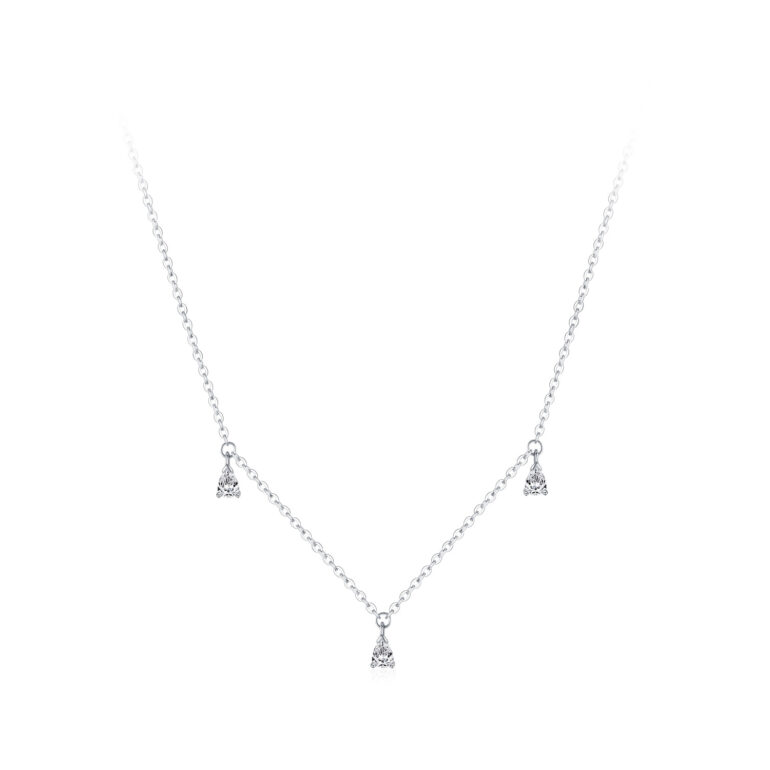 Sterling Silver Necklace With Cubic Zirconia