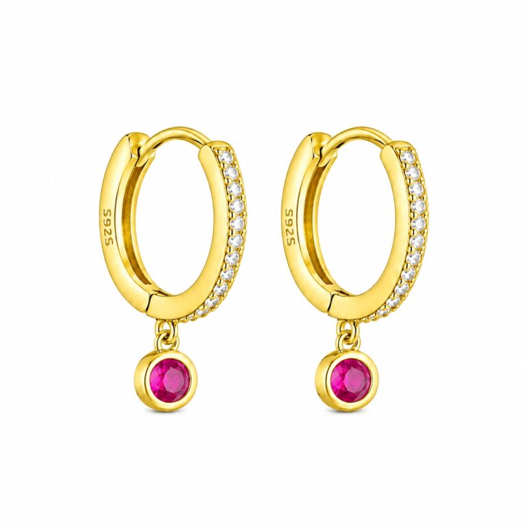 Sterling Silver Earrings With Cubic Zirconia