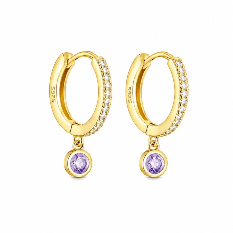 Sterling Silver Earring With Cubic Zirconia