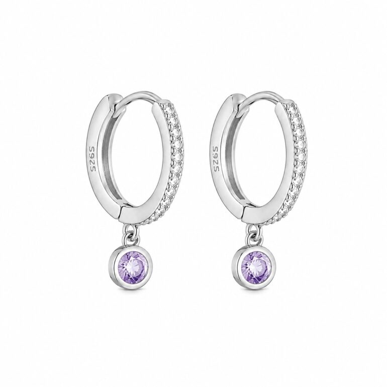 Sterling Silver Earrings With Cubic Zirconia
