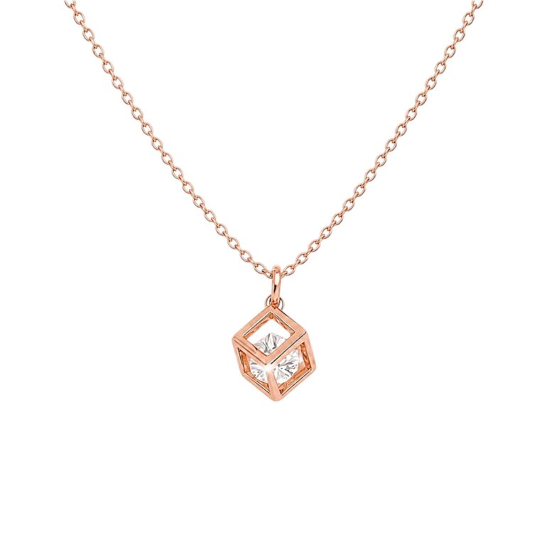 Rose Gold Necklace With Cubic Zirconia