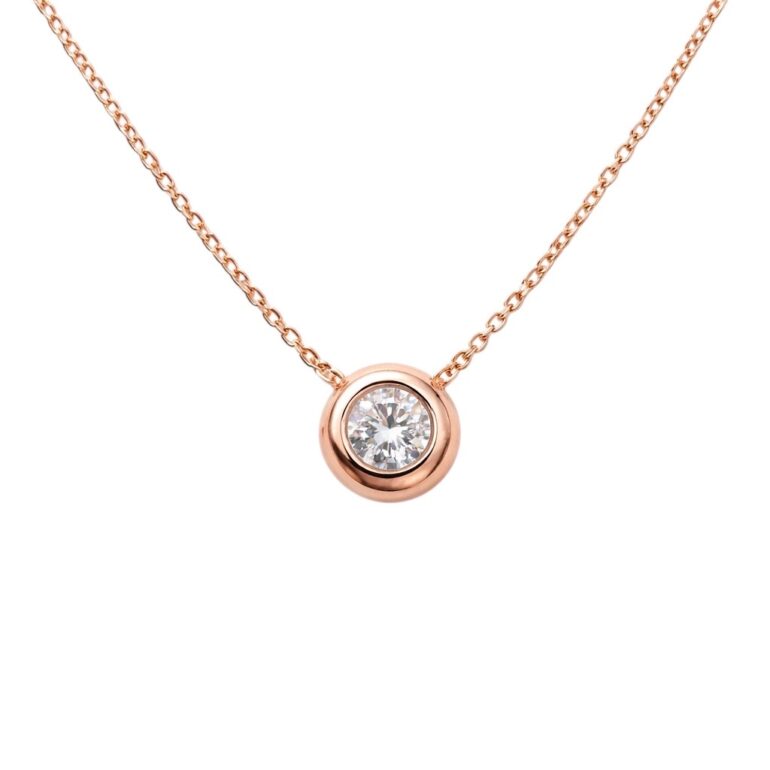 Rose Gold Necklace With Diamond