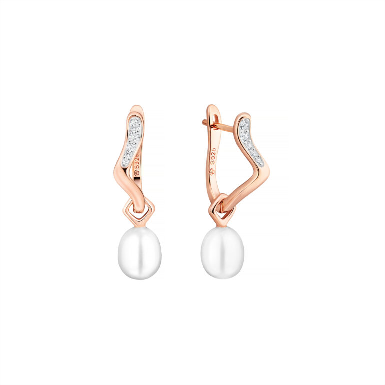 Gold Plated Sterling Silver Earrings With Pearls