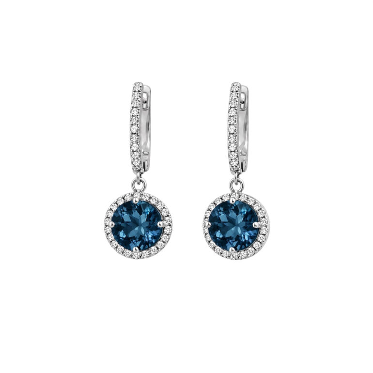 Sterling Silver Earrings With London Blue Topaz