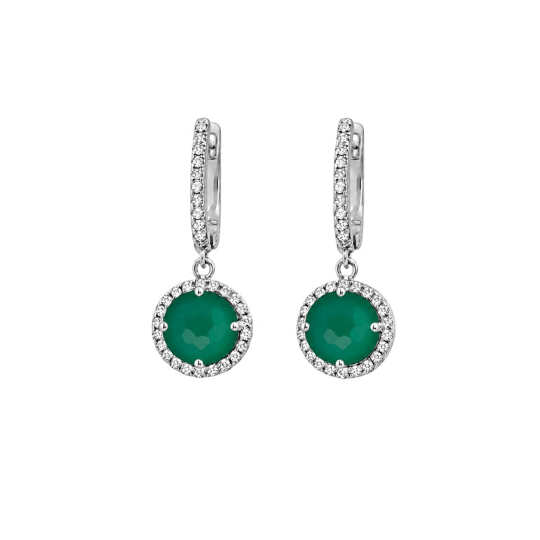 Sterling Silver Earrings With Agate