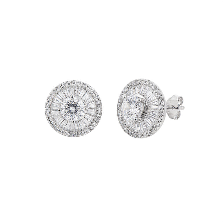 Sterling Silver Earrings With Cubic Zirconia