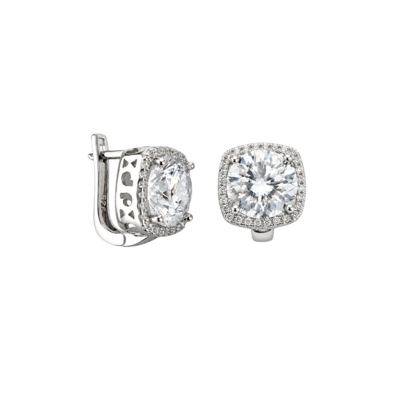 Sterling Silver Earrings With Cubic Zirconia