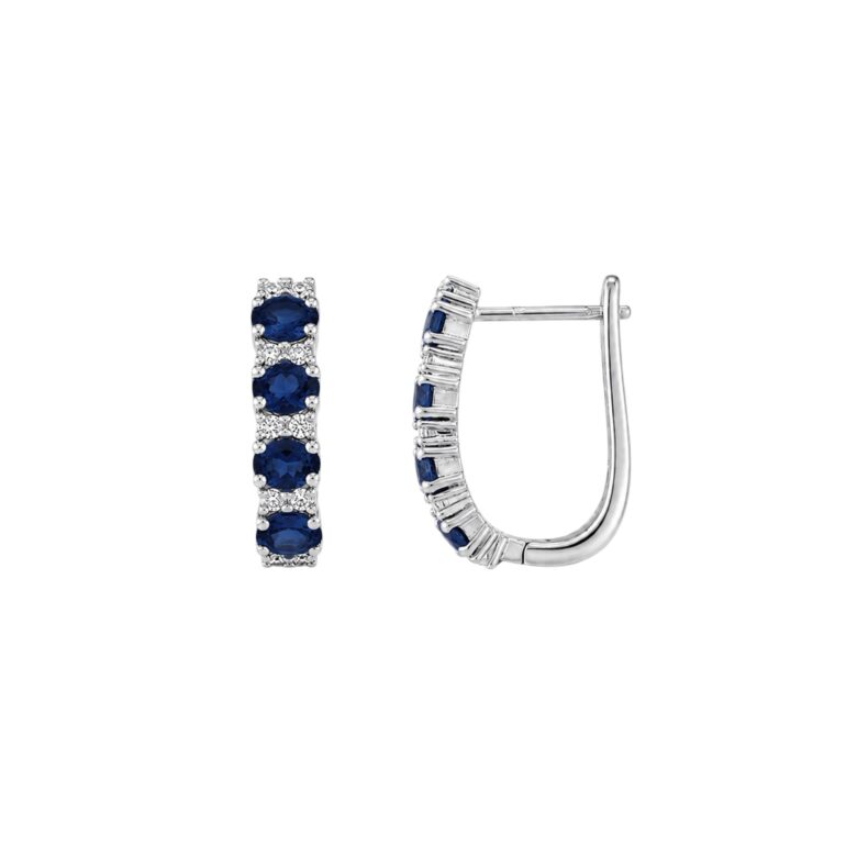 Sterling Silver Earrings With Sapphires