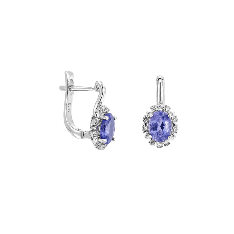 Sterling Silver Earrings With Tanzanite