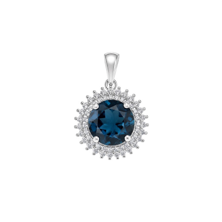Sidabrinis Pakabukas Su London Blue Topazu