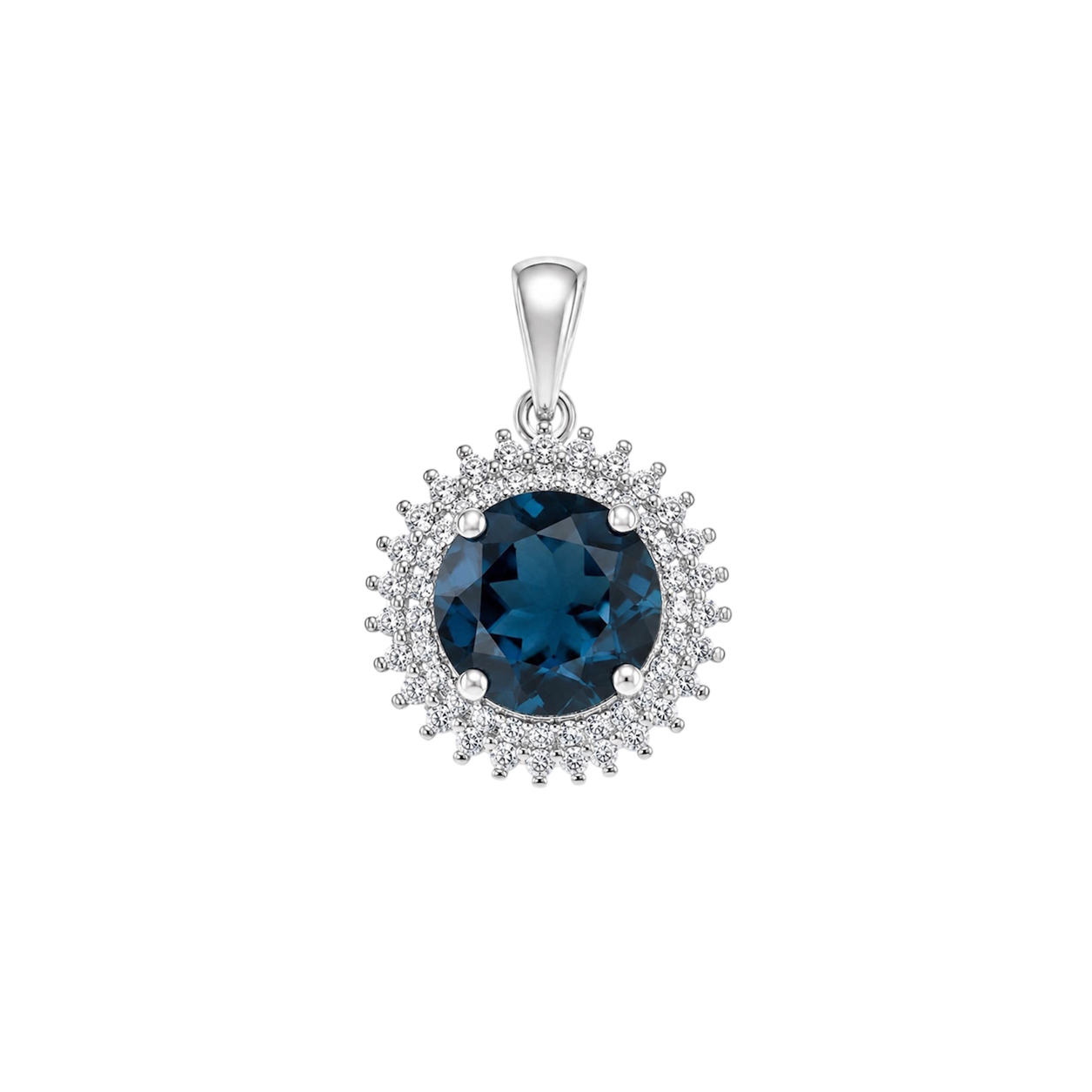 Sidabrinis Pakabukas Su London Blue Topazu