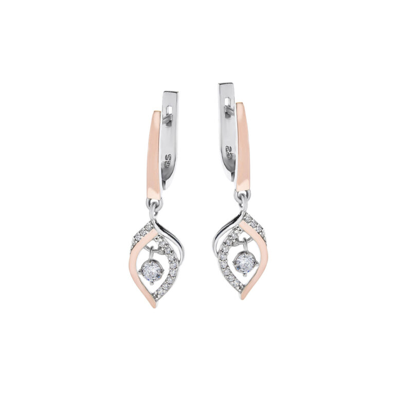 Gold Plated Sterling Silver Earrings With Cubic Zirconia