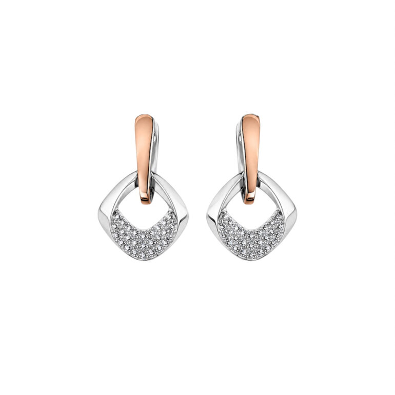 Gold Plated Sterling Silver Earrings With Cubic Zirconia
