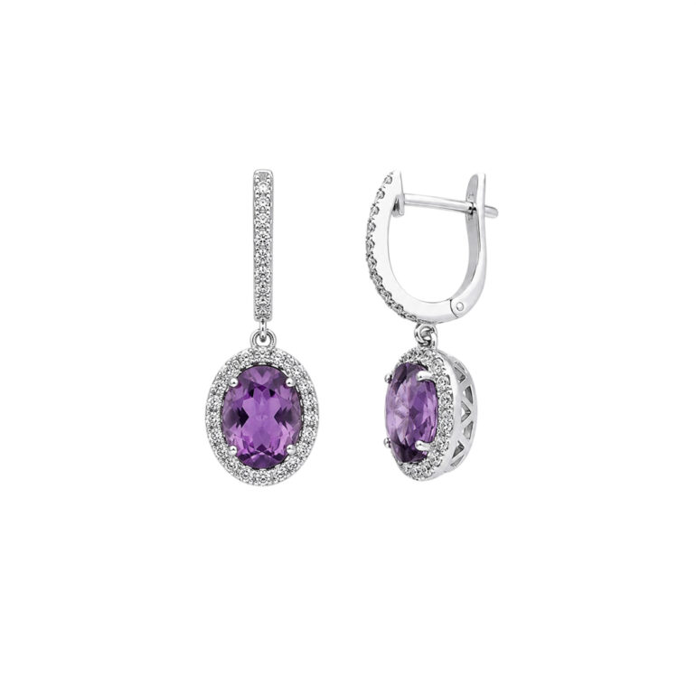 Sterling Silver Earrings With Amethyst