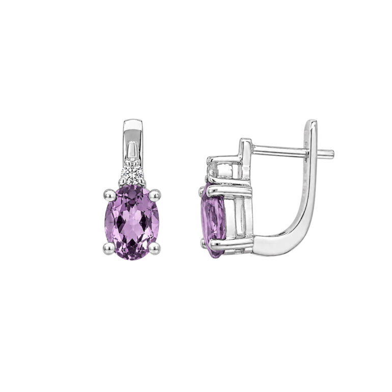 Sterling Silver Earrings With Amethyst