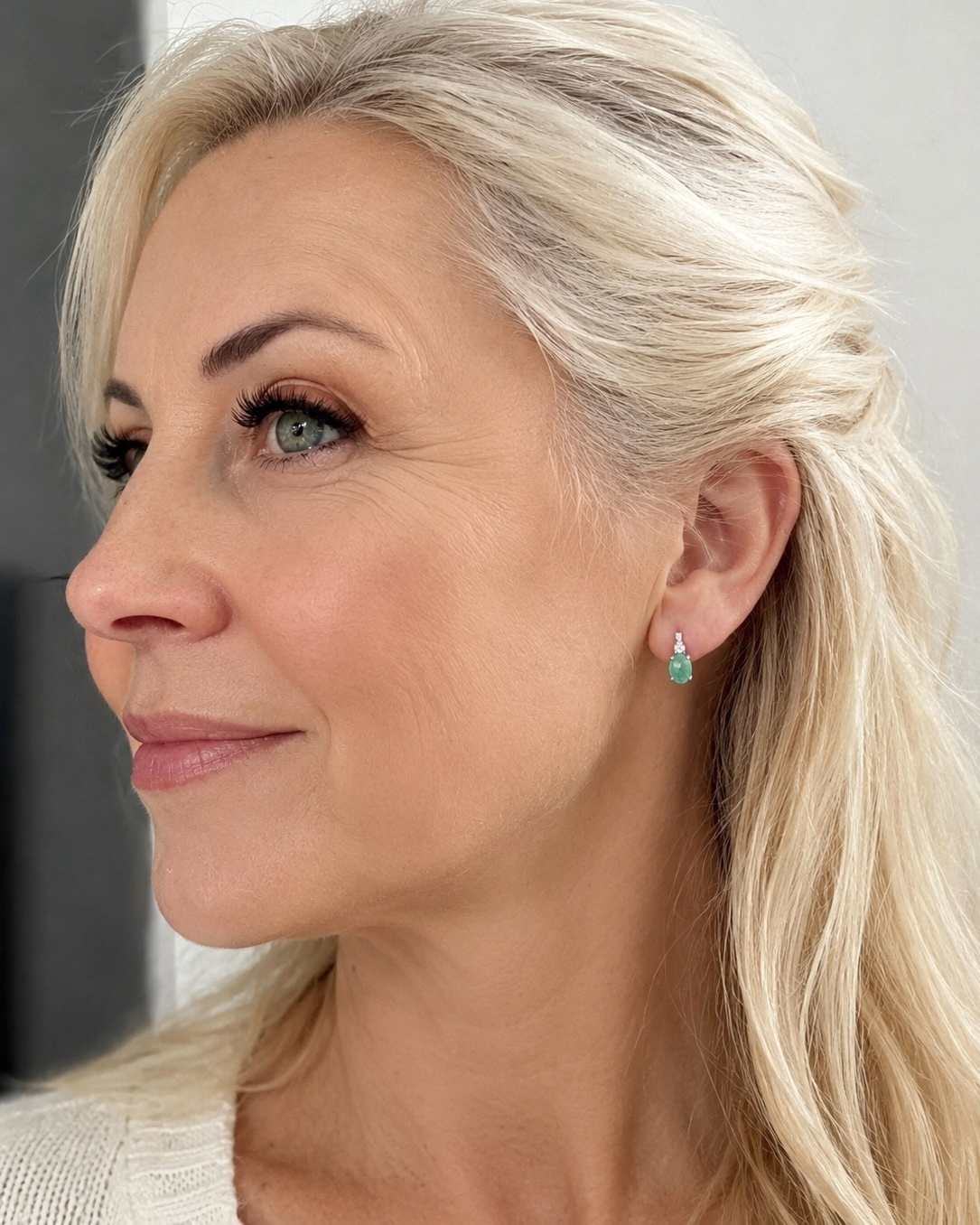 Sidabriniai Auskarai Su Smaragdais