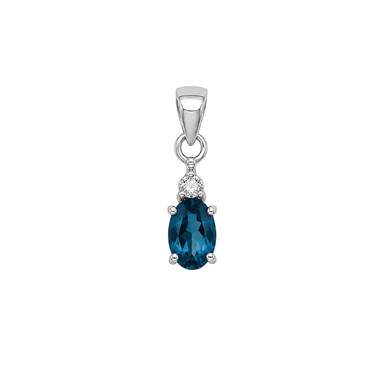 Sidabrinis Pakabukas Su London Blue Topazu