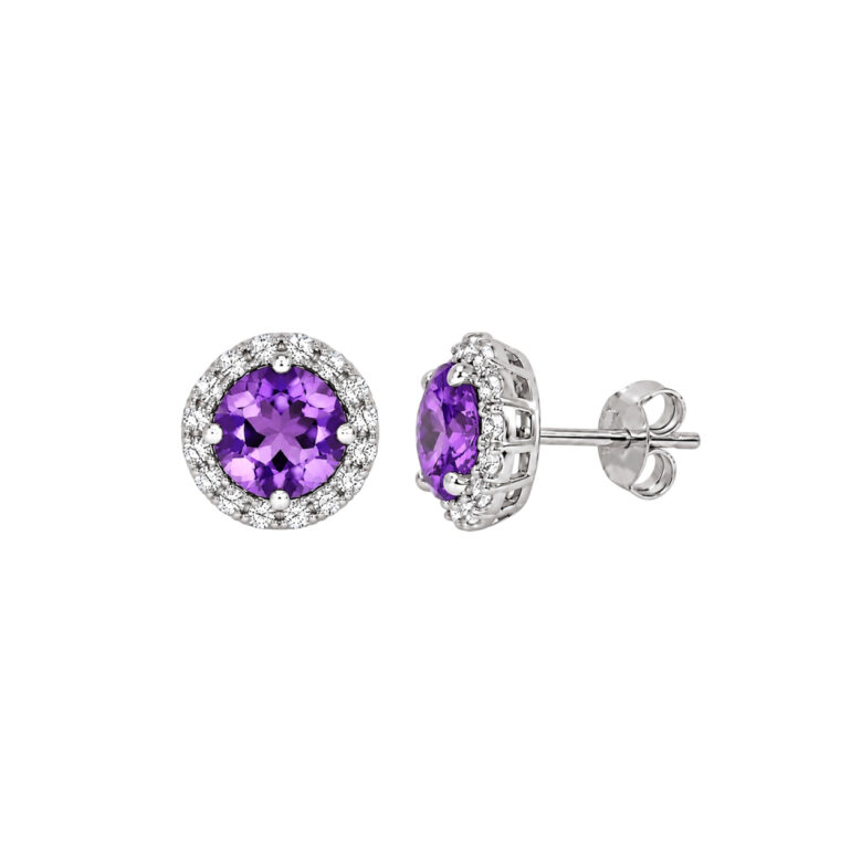 Sterling Silver Earrings With Amethyst