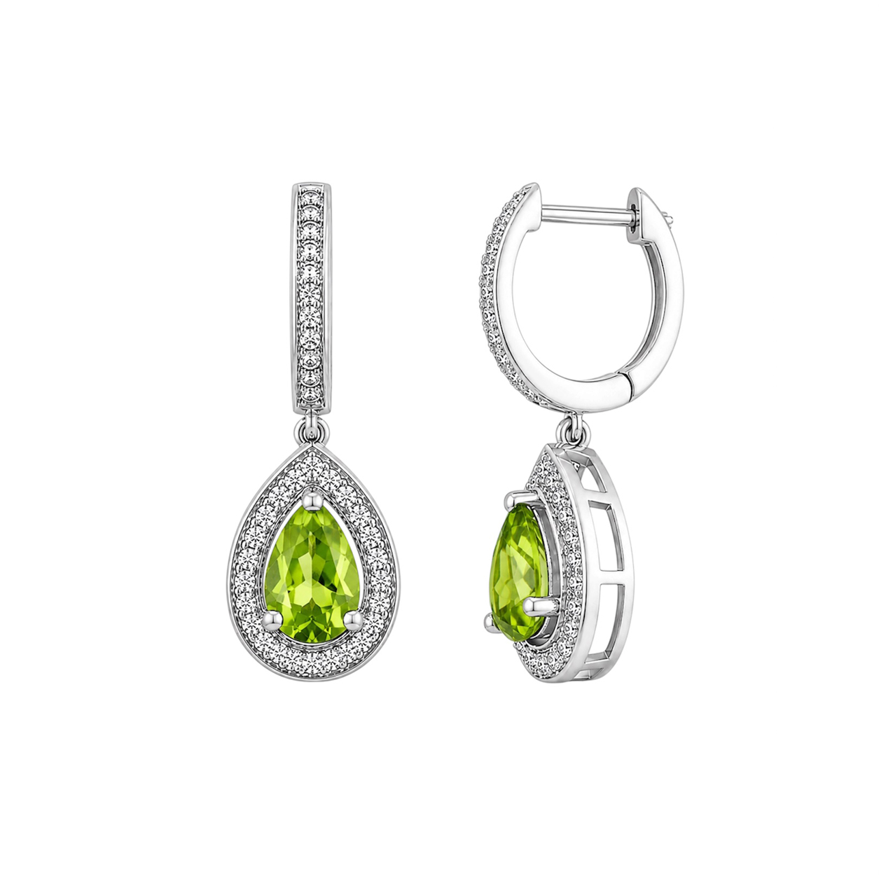 Sidabriniai Auskarai Su Peridotais