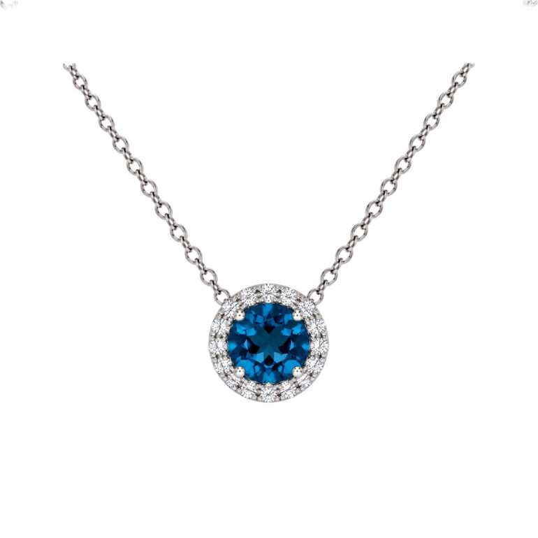 Sterling Silver Necklace With London Blue Topaz