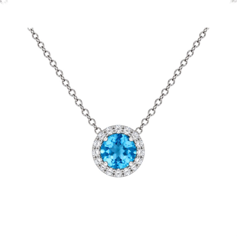 Sterling Silver Necklace With Topaz