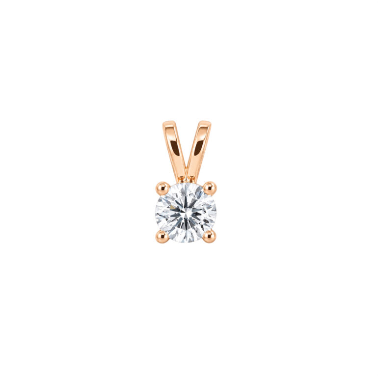 Rose Gold Pendant With Cubic Zirconia