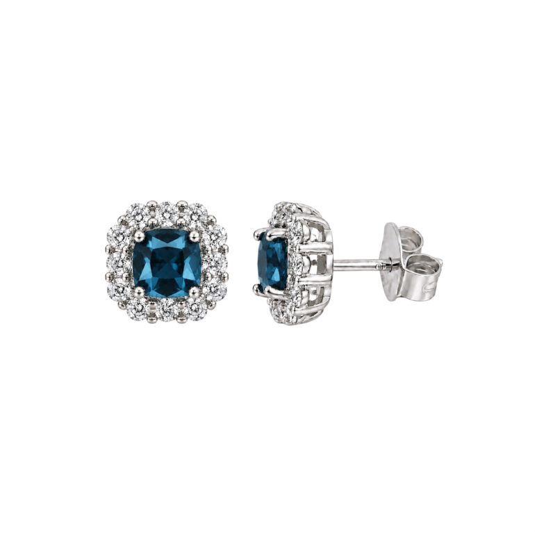 Sterling Silver Earrings With London Blue Topaz